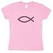 Jesus Fish Light Pink Ladies T-Shirt