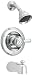Delta 14478 Leland Pressure Balance Single-Handle Tub and Shower Faucet with Full-Spray Showerhead, Chrome