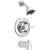Delta 14478 Leland Pressure Balance Single-Handle Tub and Shower Faucet with Full-Spray Showerhead, Chrome