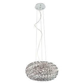 Eglo 89063A Rebell, Brushed Aluminum Crystal Foil, 1-Light Pendant Light Fixture by Eglo