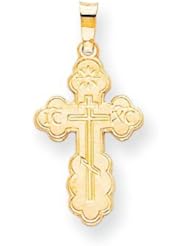 14k Gold Eastern Orthodox Cross Charm