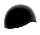 DOT Black Motorcycle Skull Cap Half Helmet - Size : Medium