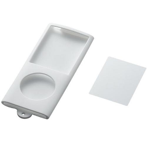 ELECOM iPod 4th nanoシリコンケース液晶保護フィルム付ホワイト AVD-SCA4NWH