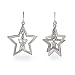 Eve's Addiction Sterling Silver Swinging Star Earrings