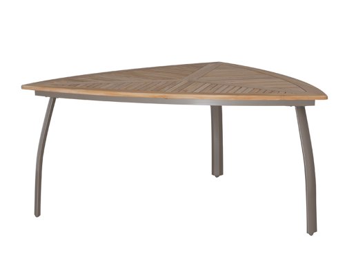 Siena Garden 672962 Dreiecktisch Art, Aluminium-Gestell champagner, Tischplatte Teak, L 160 x B 160 x 160 x H 72 cm