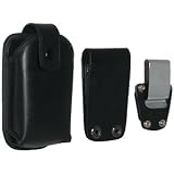 Amzer Rugged Leather Holster wBelt Clip - Black