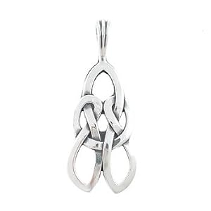 Celtic LOVE KNOT Inscribed Pendant in Sterling Silver for Men or Women, #8209