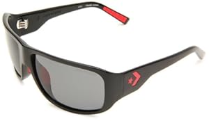 Converse Backstage Men's Overtime Wrap Sunglasses,Black Frame/Grey Lens,One Size