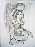 Banjaran With Makti, Drawing by Rashi Chaturvedi, Original