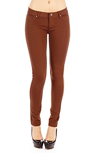 1701 Women Ponte Skinny Pants Casual Outdoor Trousers Basic 5 Pockets