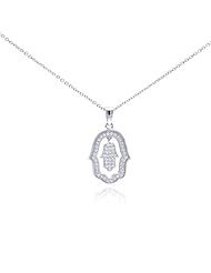 Dazzling Open Hamsa Micro Cubic Zirconia Pendant (Chain Not Included), Comes with a Gift Box and Special Pouch.