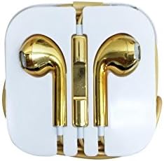 Earphones Earbud Headset Headphone with Mic for Apple iPhone 5 iphone 6 iPod 3.5 (Gold Chrome)