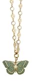 Catherine Popesco 14k Gold Plated Blue Enamel Butterfly and Swarovski Crystal Accents Pendant Necklace