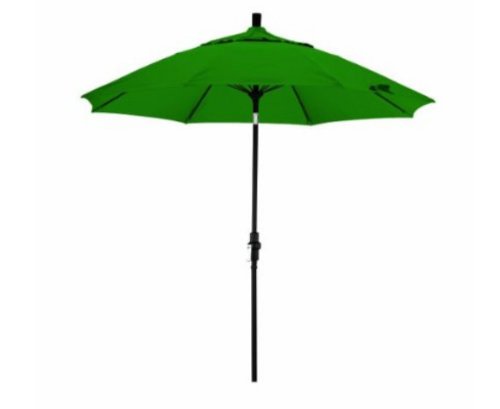 California Umbrella GSCUF908705-SA46 9-Feet Pacifica Fabric Fiberglass Crank Lift Market Umbrella with Black Pole, Hunter Green