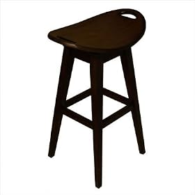 Thoroughbred 32 Backless Swivel Bar Stool in Espresso by Carolina Accents