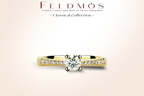18K Yellow Gold Engagement Ring With 0.32 Main Stone Round Diamond VS - F-G And 0.12 Side Diamonds (Amount of 14) VS F-G
