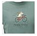 Designer Cotton T-Shirt - Garment Dyed "Happy Trails" T-Shirt for Adults - Blue Spruce - Large