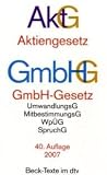 Produkt-Bild: Aktiengesetz. GmbH-Gesetz. Textausgabe mit ausf&uuml;hrlichem Sachregister und einer Einf&uuml;hrung von Universit&auml;tsprofessor Dr.Wolfgang,