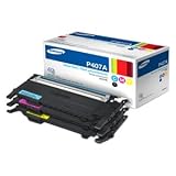Samsung CLT-P407A Toner Cartridge - Yellow, Magenta, Cyan. CYAN MAGENTA YELLOW 1EACH FOR CLP-325W CLX-3185 CLX-3185FW L-SUPL. Laser - 1000 Page Cyan, 1000 Page Magenta, 1000 Page Yellow - 3