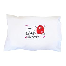 Personalised Love Monster Pillowcase Great Gift for Man Boyfriend Birthday Christmas Anniversary Valentines Day