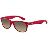 Ray-Ban RB2132-902 New Wayfarer Sunglasses,Fuscia Frame/Crystal Grey Gradient Lens,52 mm