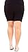 Black Woman Plus Size Cotton Spandex Mid Thigh Shorts, 2XL