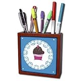 TNMGraphics Food and Drink - Chocolate Cupcake on Doily - Tile Pen Holders-5 inch tile pen holder TNMGraphics Food and Drink - Chocolate Cupcake on Doily - Tile Pen Holders-5 inch tile pen holder