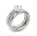 Curved CZ Wedding Set