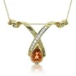 Lovely Twisted Citrine & Diamond Pendant & Necklace
