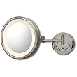 Lighted Wall Mounted Single Sided 4X Mirror, Hard Wired, Brushed Nickel