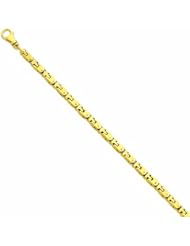 Genuine 14K Yellow Gold 4.85Mm Polished Fancy Link Bracelet 8.5 Inches 100% Satisfaction Guaranteed.