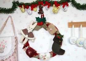 オリジナル クリスマス限定 うさぎのリース