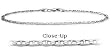 10 K White Gold Flat Gucci Style 10 Inch Anklet