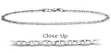 10 K White Gold Flat Gucci Style 10 Inch Anklet