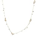 14K Gold Over Silver Long Gemstone Necklace