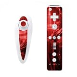Ghost in the Game (Red) Design Nintendo Wii Nunchuk + Remote Controller Protector Skin Decal Sticker