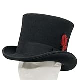 IMAGE OF MAD HATTER VICTORIAN Black SLASH Top Hat Men's