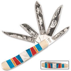 Wildlife Mother of Pearl 5 Blade Folding Knife