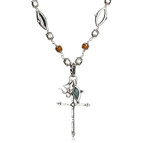 Buy Lucky Brand Beaded Cross Charm Necklace, 18 by Lucky Brand