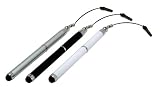 CCM® Universal Capacitive Stylus Pen For The New iPad 3 , 3rd Generation, 4G iPhone, Kindle Fire, Samsung Galaxy Tab 10.1, Galaxy Tab 7 inch Plus, Kindle Touch, Galaxy Note, Samsung Fascinate, Galaxy Nexus ( Verizon) , Galaxy SII, Samsung Focus, Samsung Infuse 4G , Samsung Captivate and Touch screen Tablet ( Set of 3-Black,Siler,White)