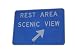 Rest Area Scenic View Sign with Arrow - 24