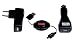 Just Mobile - Kit de Chargement 3 en 1 GRJMCK02 pour PDA - chargeur secteur USB + chargeur allume cigare USB + cable retractable USB mini