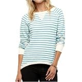 Roxy Womens Beach Daize Knit Pullover Sweater White w/Blue 474572-TNB