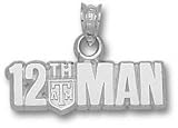 Texas A&M Aggies Solid Sterling Silver ''THE 12TH MAN'' Horizontal Pendant