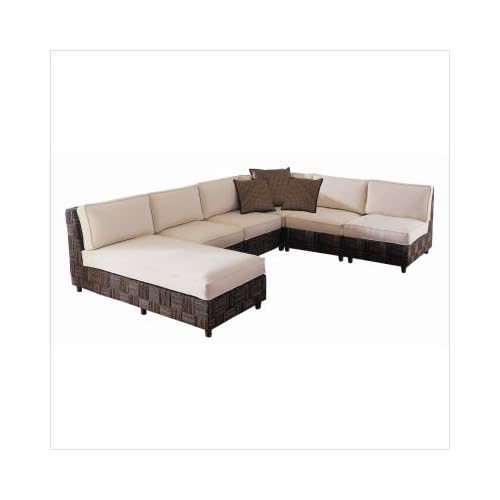 Contemporary Padmas Plantation Loft Sectional Wicker Sofa