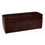Dark Brown Leather Storage Bench By Wholesale Interiors