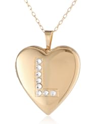 Momento Lockets Silver Swarovski Crystal Initial L Locket Necklace, 18"