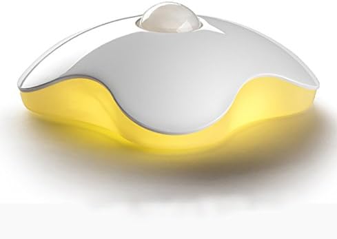 Mini Human Body Induction Lamp with Sensor Motion, Battery Powered 6 Led Wireless Night &amp; Light Wall light,Portable Light Control Lamp for Nursery, Bathrooms, Bedroom (Yellow)