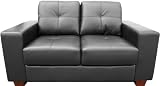 Roma, 2 Seater, Black Luxury Leather Sofa