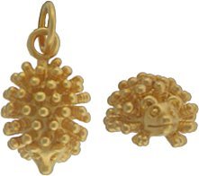 Three Dimensional Hedgehog Pendant in Gold Vermeil, #7641